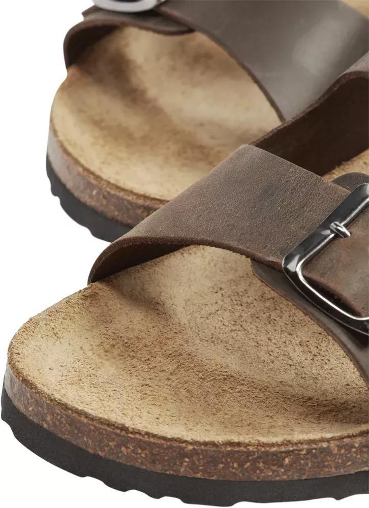 Brown Leather Mules With Belts Details, , large image number 6
