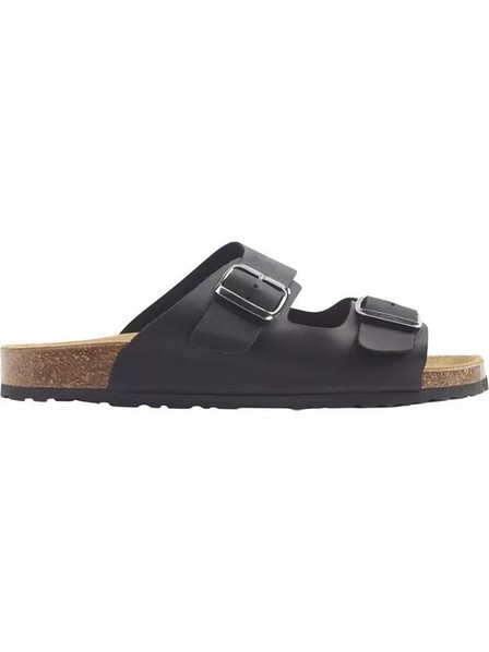 Bj�rndal - Black Leather Mules With Belts Details