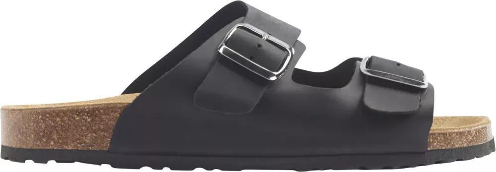Black Leather Mules With Belts Details, , large image number 2