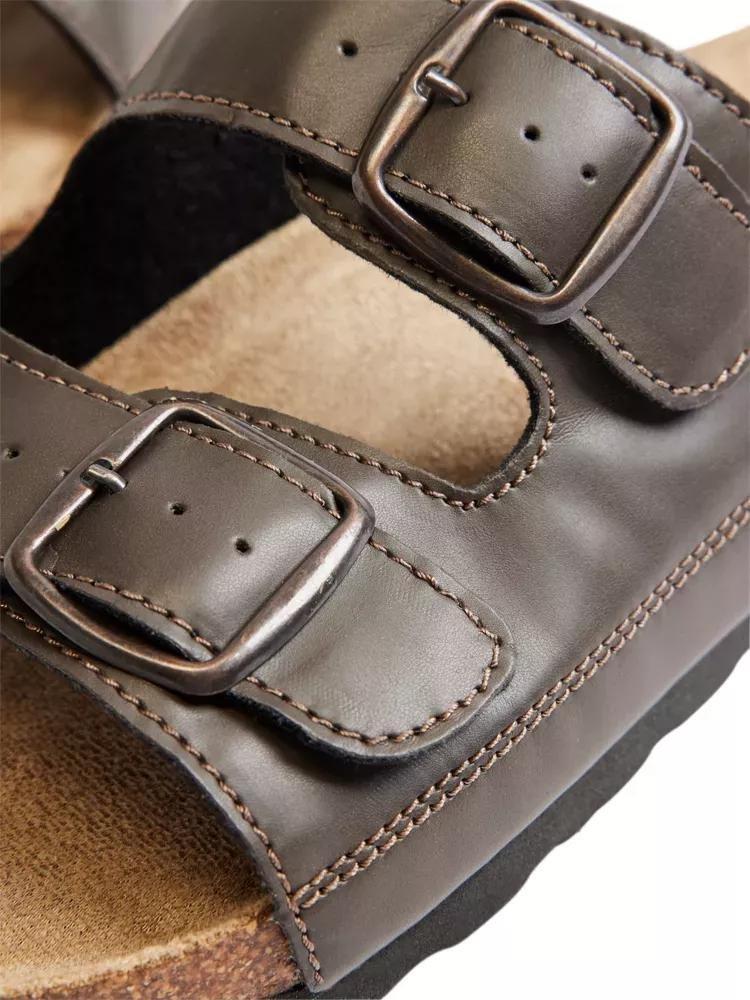 Brown Buckle Detail Mules, , large image number 6