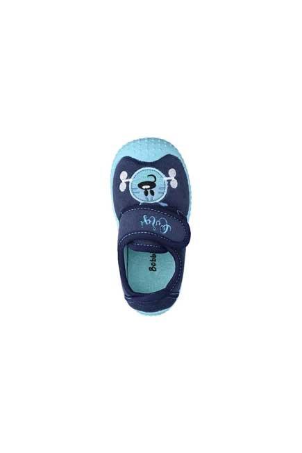 Navy Blue Banded Sneakers With Front Print, Kids Boy, , large image number 1