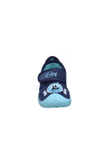 Navy Blue Banded Sneakers With Front Print, Kids Boy, , large image number 3