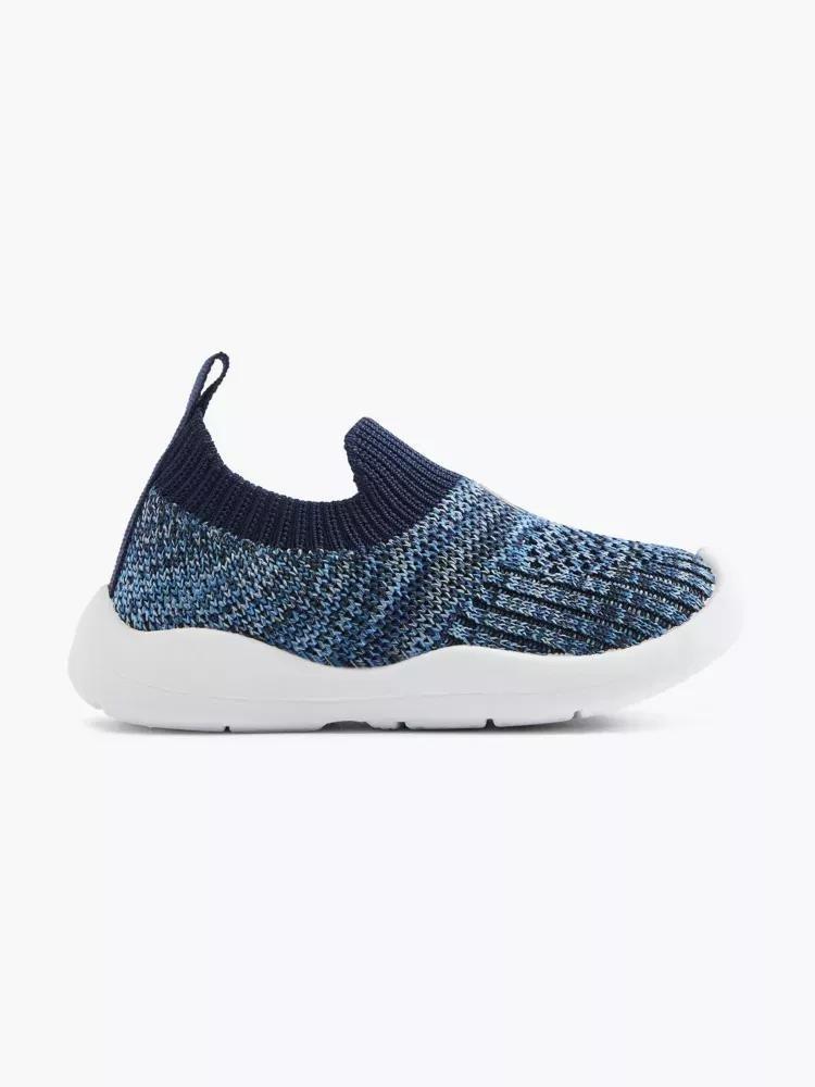 Blue Slip-On Knit Shoes, Kids Boys, , large image number 0