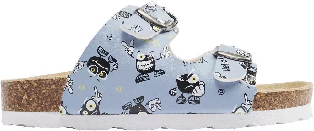 Grey Pattern Mules, Kids Boys, , large image number 0