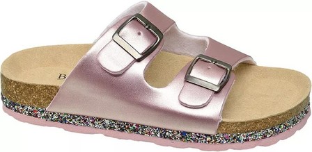 Graceland - Pink Metallic Double-Strap Mules, Kids Girls