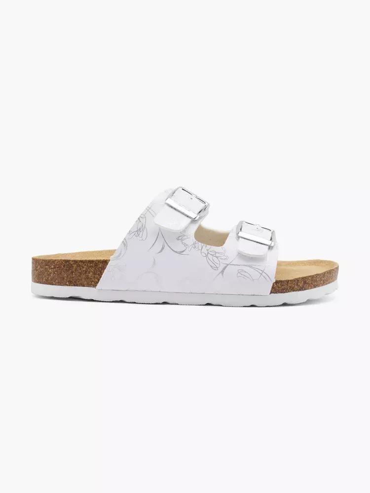 White Double Buckle Sandals, Kids Girls, No Color, large image number 0