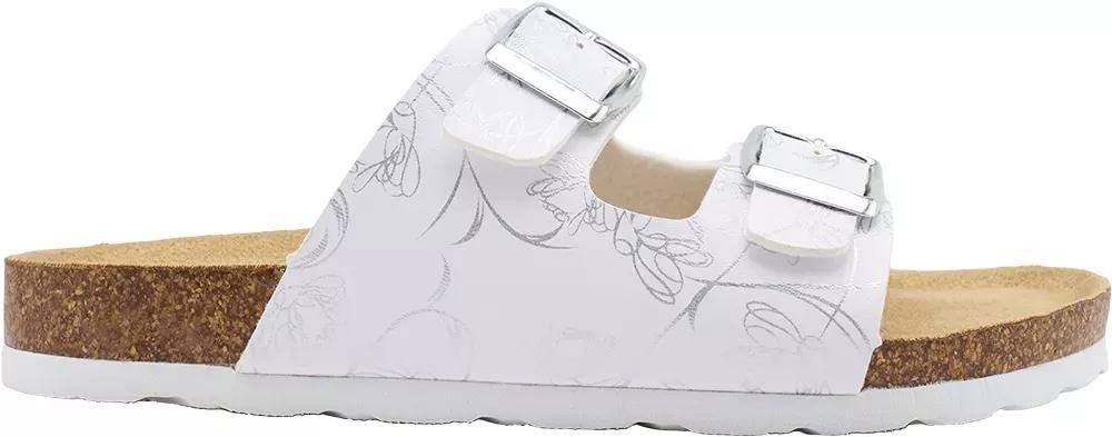White Double Buckle Sandals, Kids Girls, No Color, large image number 1