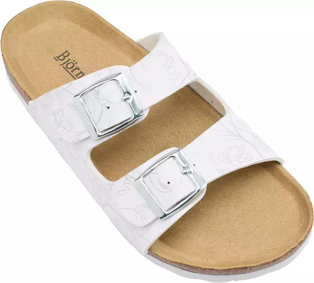 White Double Buckle Sandals, Kids Girls, No Color, large image number 3