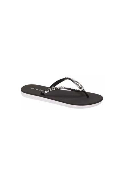 Black Toe Separator Slippers, , large image number 0