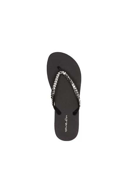 Black Toe Separator Slippers, , large image number 1