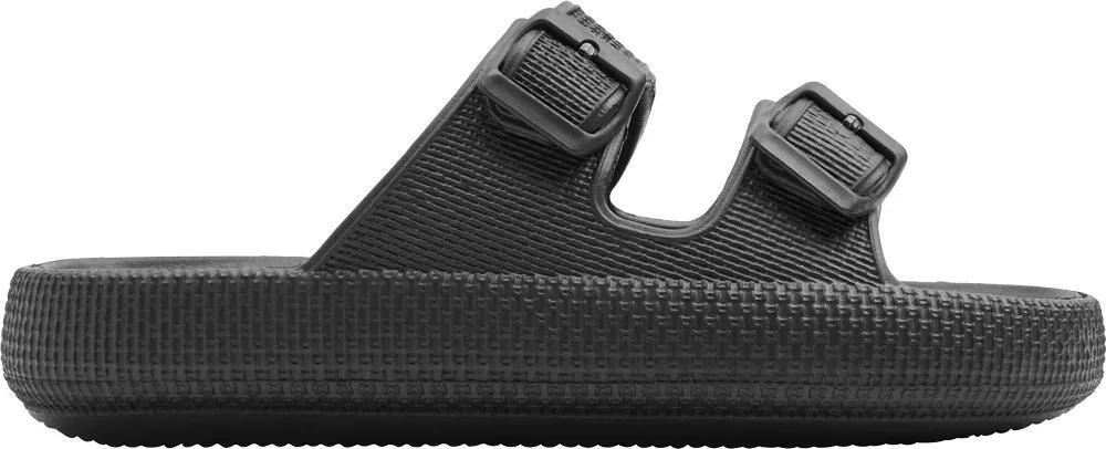 Black Buckle Detail Slippers, , large image number 1