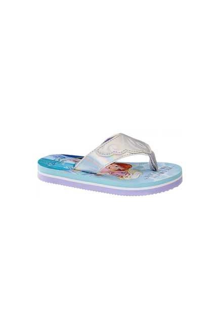 Blue And Silver Toe Seperator Beach Flip Flops, Kids Girl, , large image number 0