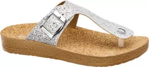 Silver Rhinestones Slides , Kids Girls, , large image number 4