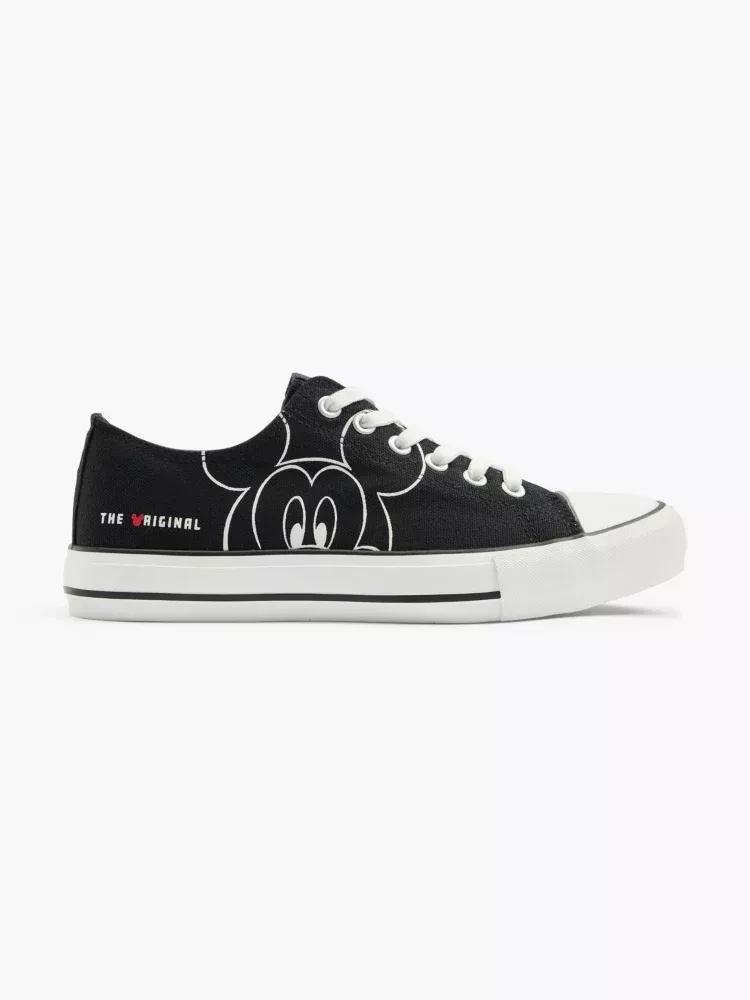 Black Printed Laced Sneakers, , large image number 0