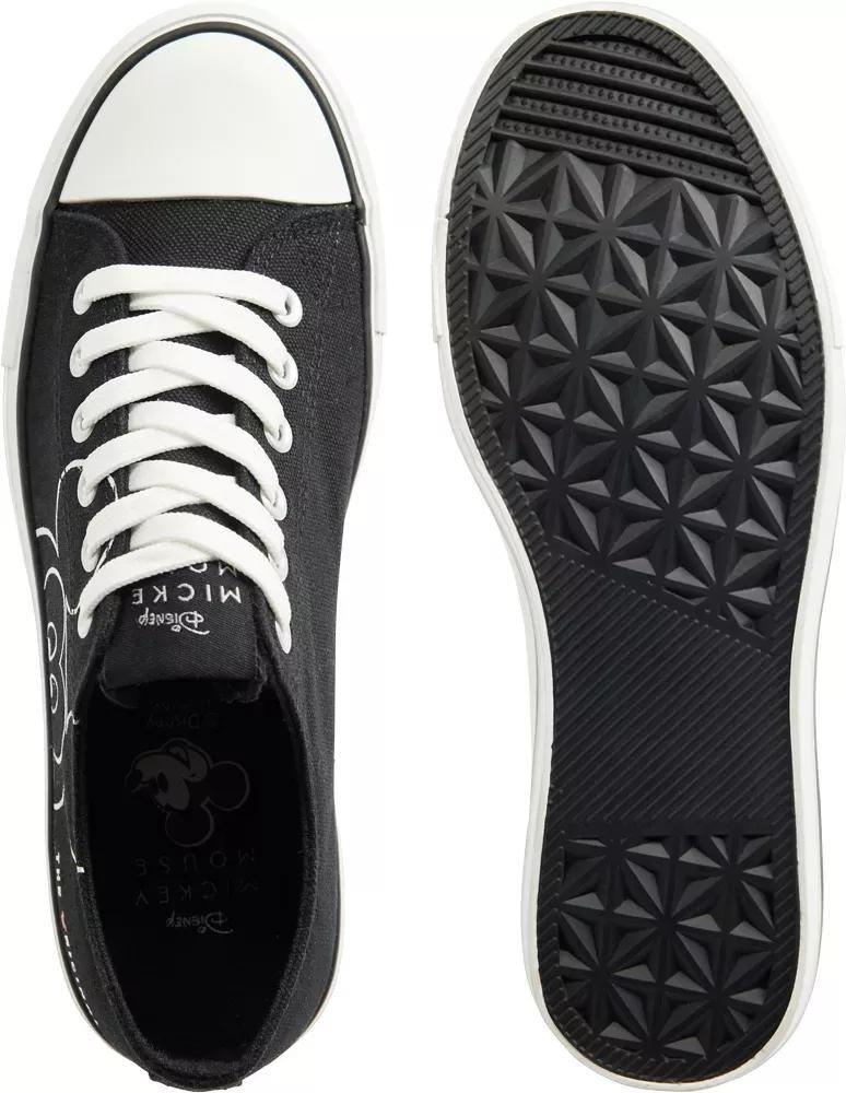 Black Printed Laced Sneakers, , large image number 4