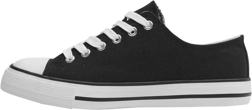 Black Lace-Up Canvas Shoes, , large image number 2