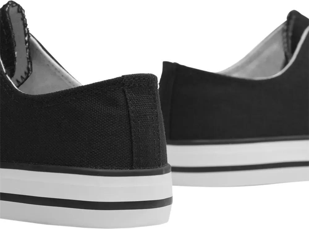 Black Lace-Up Canvas Shoes, , large image number 6