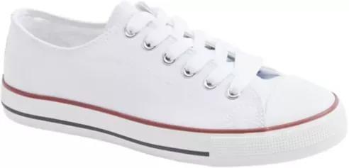 White Lace-Up Canvas Shoes, , medium