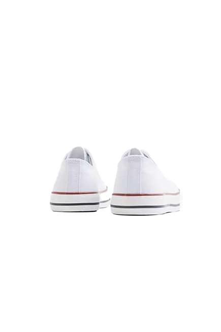 White Lace-Up Canvas Shoes, , large image number 2
