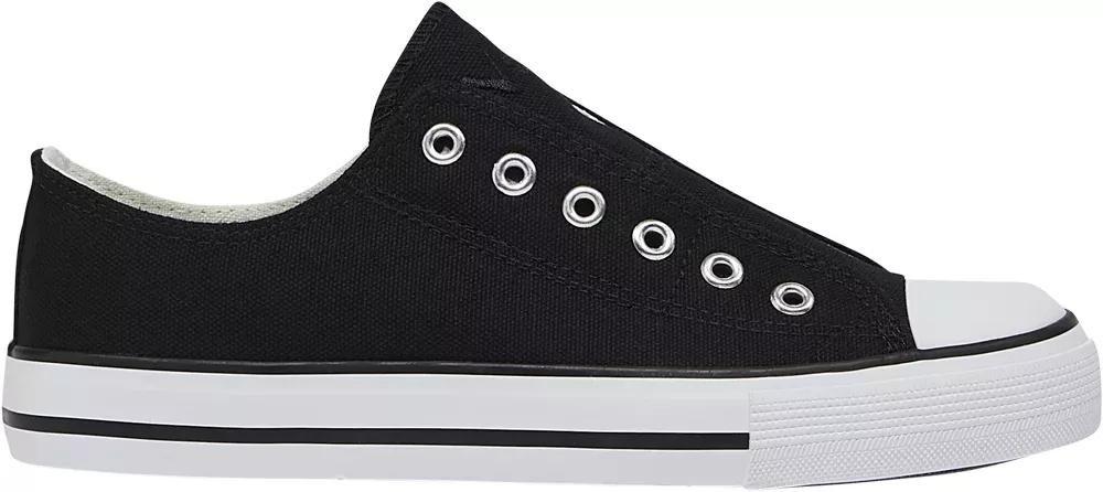 Black Lace-Up Canvas Shoes, , large image number 1
