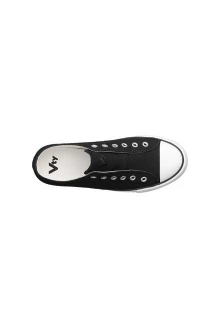 Black Lace-Up Canvas Shoes, , large image number 2