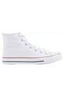 Victory - White Linen Mid Cut Sneakers 