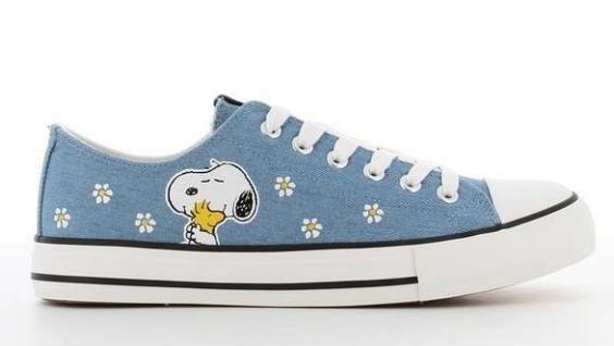 Blue Snoopy Denim Sneakers, , medium
