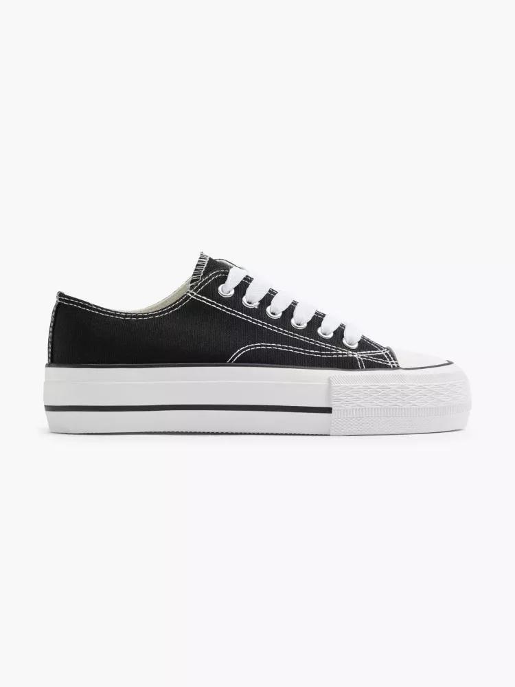 Black Cap Toe Sneakers, , large image number 0