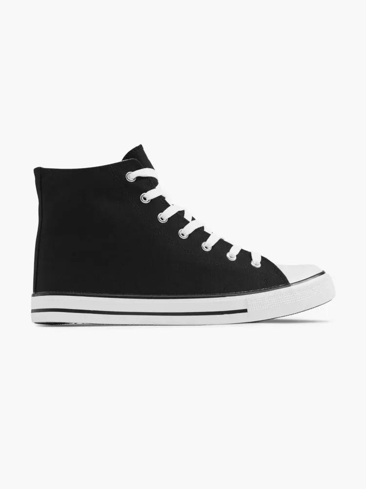 Black Cap Toe High Sneakers, , large image number 0