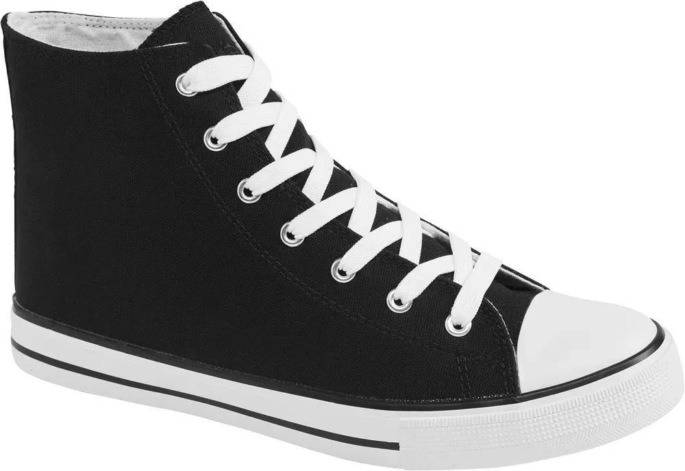 Black Cap Toe High Sneakers, , large image number 1