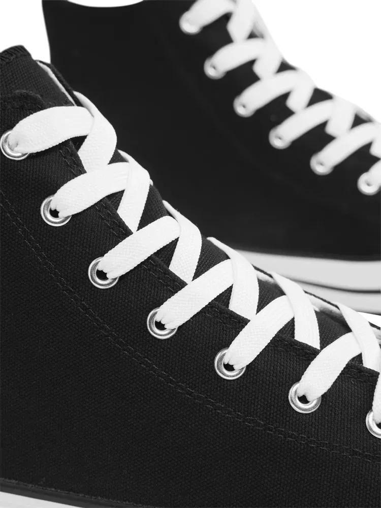 Black Cap Toe High Sneakers, , large image number 6