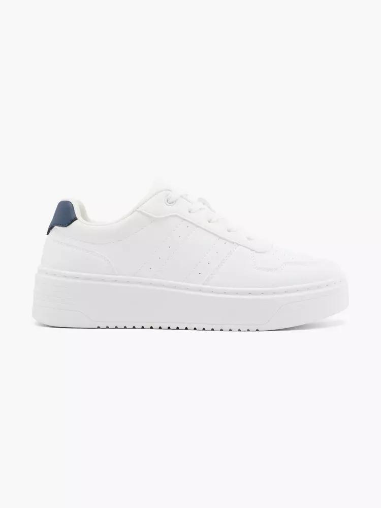 White Laced Platform Sneakers, , large image number 0
