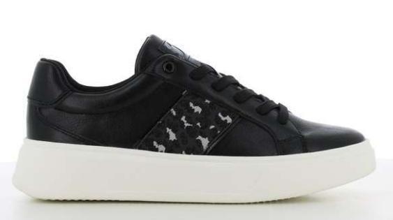 Black Leather Trainers, , medium
