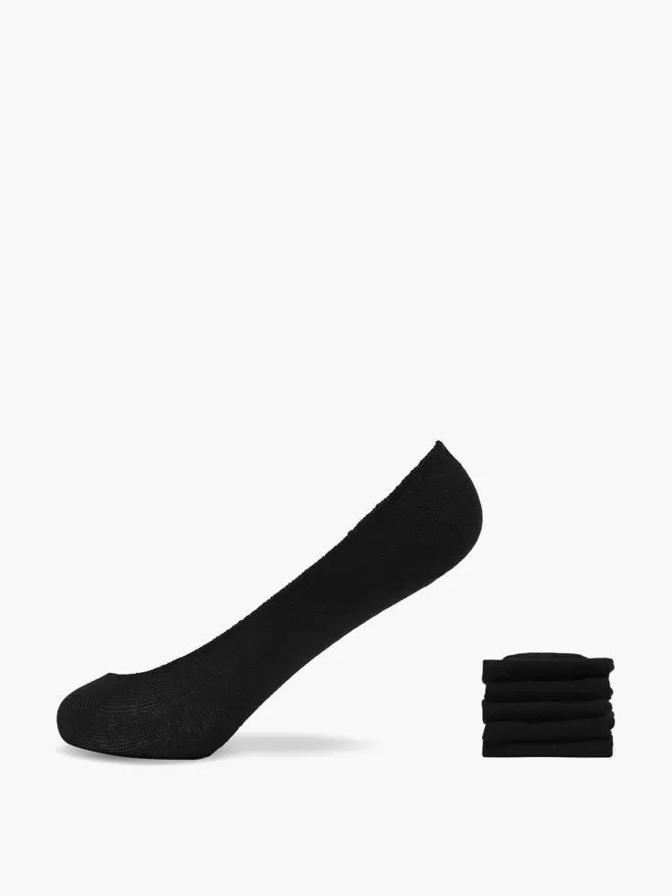Black Liner Socks, Set Of 5, , medium