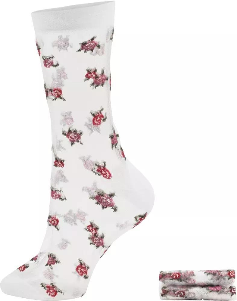 White Floral Socks, Set Of 2, , large image number 1