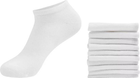 Victory - White Ankle Socks, Set Of 10