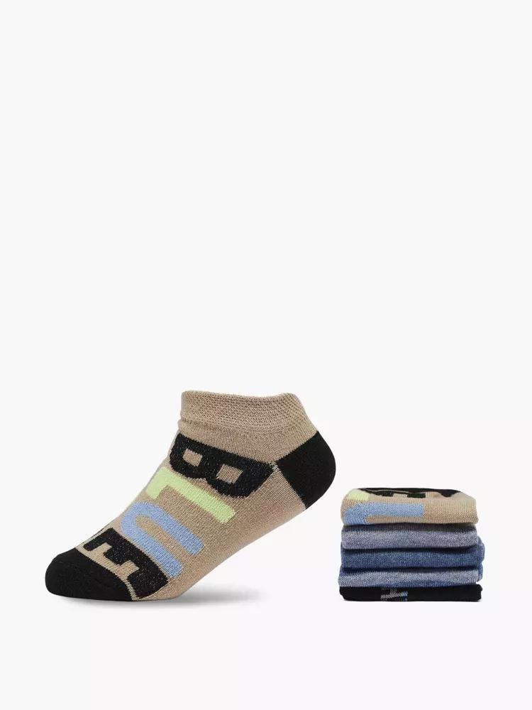 Multicolour Printed Ankle Socks, Set Of 5, , large image number 0