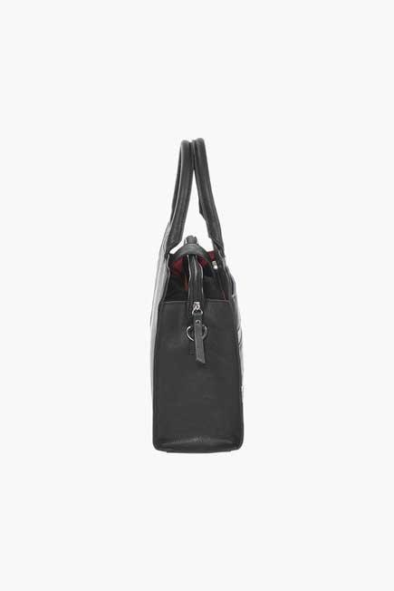 Black Hand Bag With With Colored Stripes, Women, , large image number 1