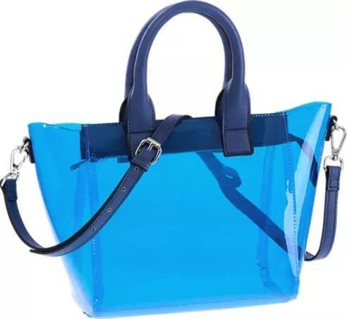 Blue Transparent Shoulder Bag, No Color, large image number 0