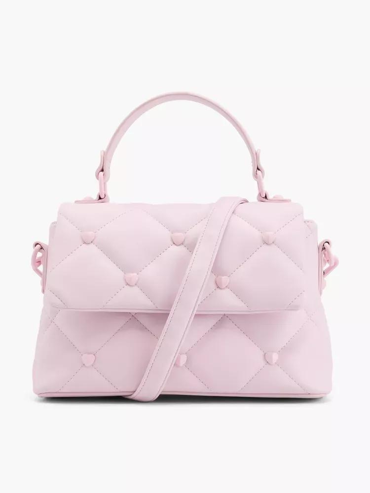 Pink Embroidered Handbag, No Color, large image number 0