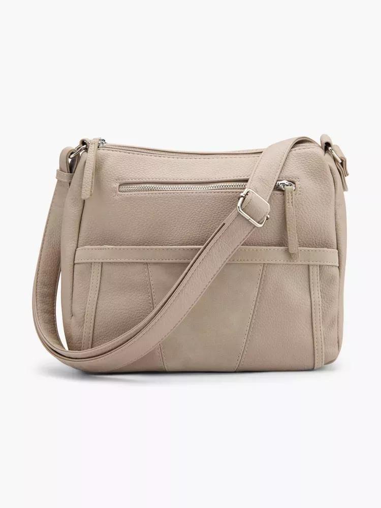 Beige Zippered Handbag, No Color, large image number 0