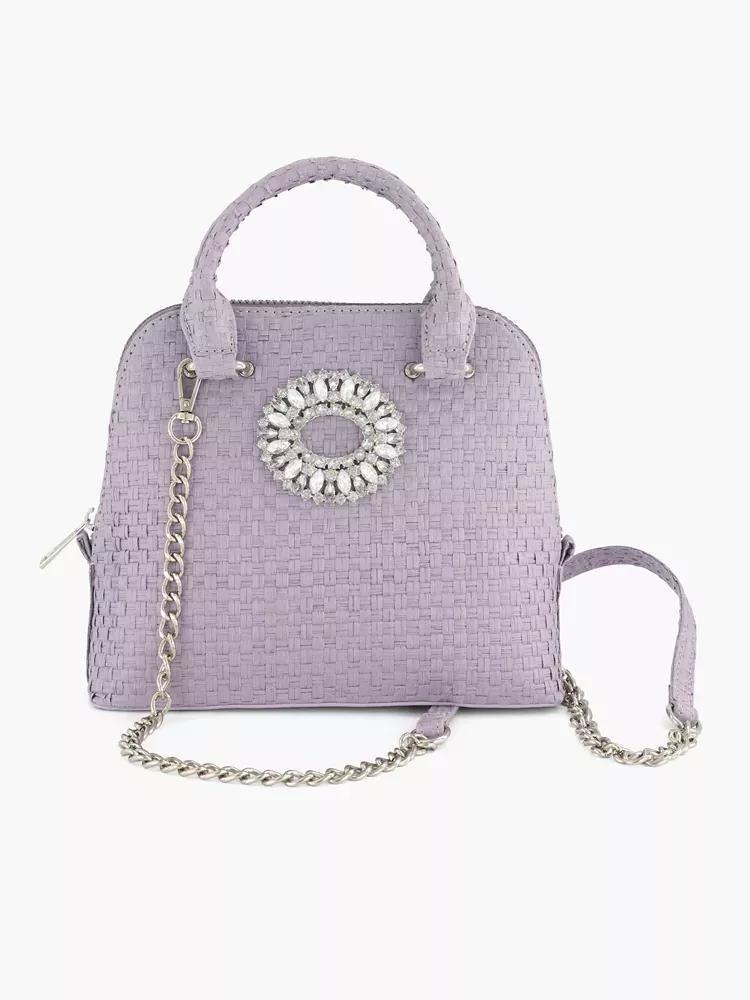 Lilac Woven Textured Cross Body Bag, No Color, large image number 0