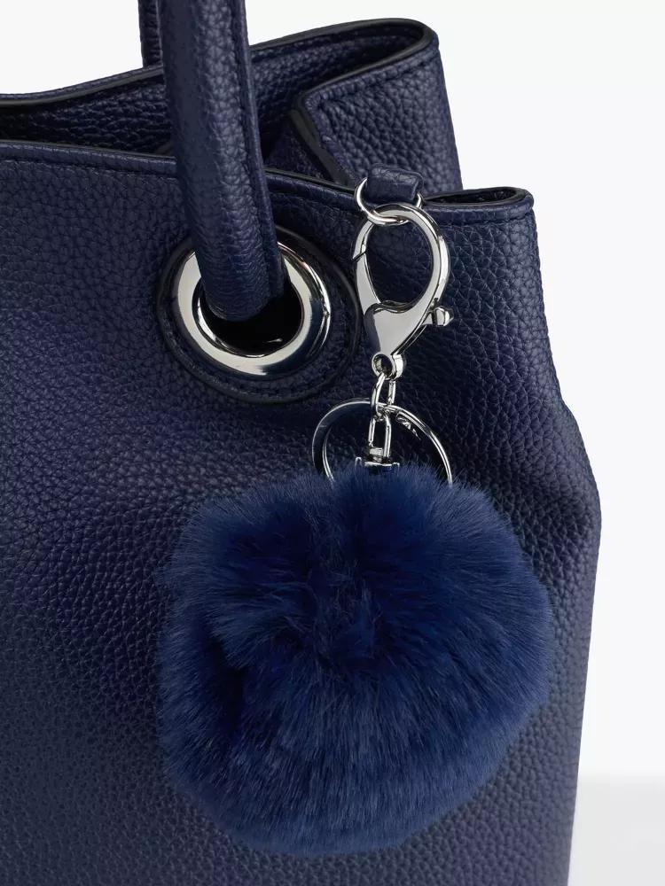 Navy Zipper Detail Handbag, No Color, large image number 4