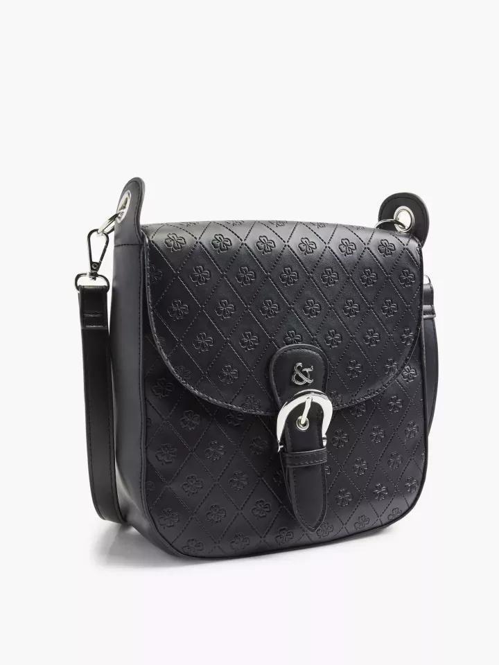 Black Front Flap Bag, No Color, large image number 0
