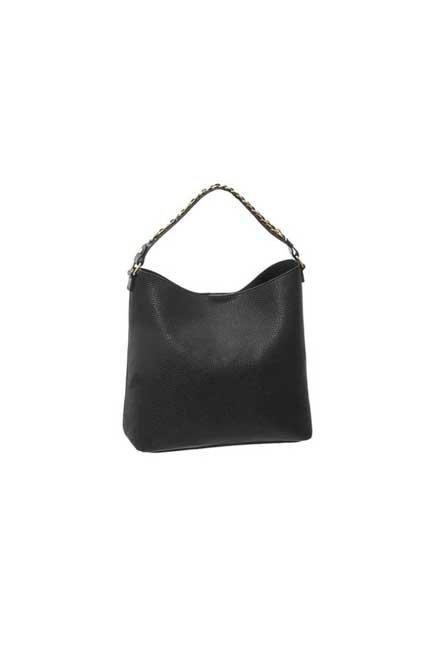 Black Hand Bag Decorated With Chain, Women, , large image number 0