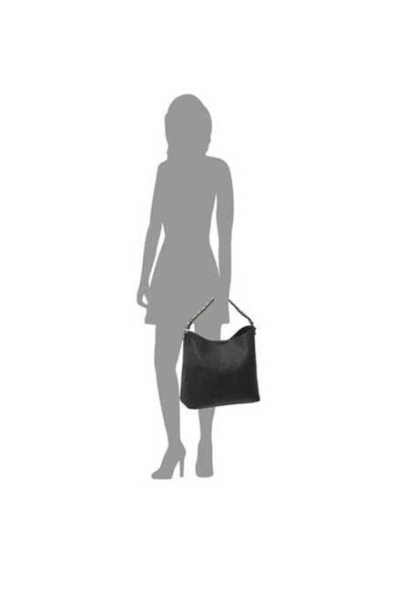 Black Hand Bag Decorated With Chain, Women, , large image number 1
