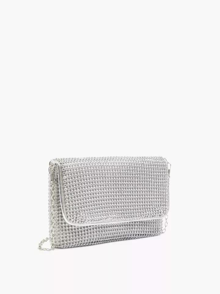 Silver Crystals Purse, No Color, large image number 0