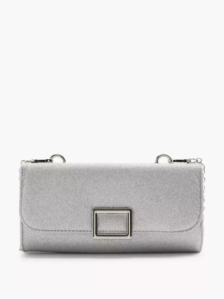 Silver Clutch Bag, No Color, large image number 0