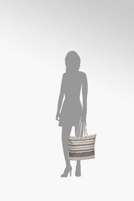 Beige Hand Bag With Fringes, Women, , large image number 1