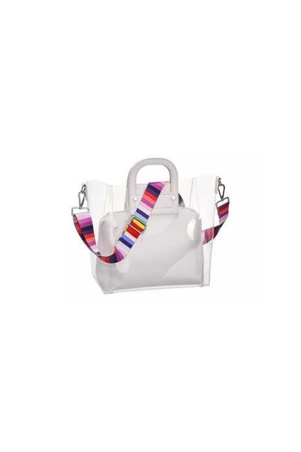 Transparent And White Shoulder Bag, Women, , large image number 0